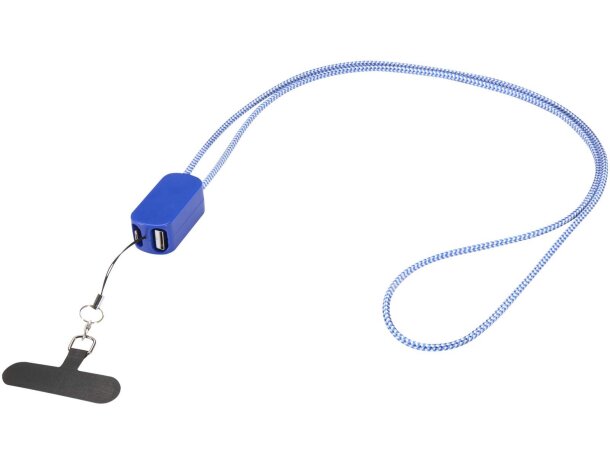 Lanyard Anser plástico reciclado cable 5 en 1 para smartphone Azul real detalle 6