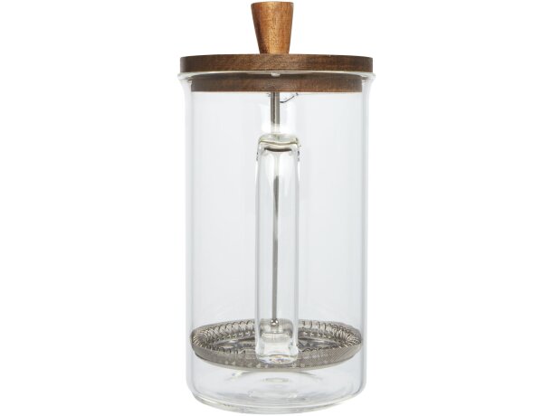 Cafetera de prensa francesa Ivorie 600ml vidrio borosilicato Transparente/madera detalle 4