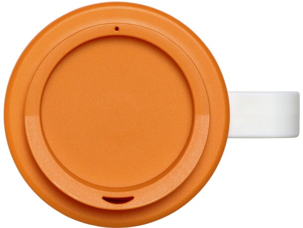 Taza térmica personalizada en pp 350ml Blanco/naranja detalle 5