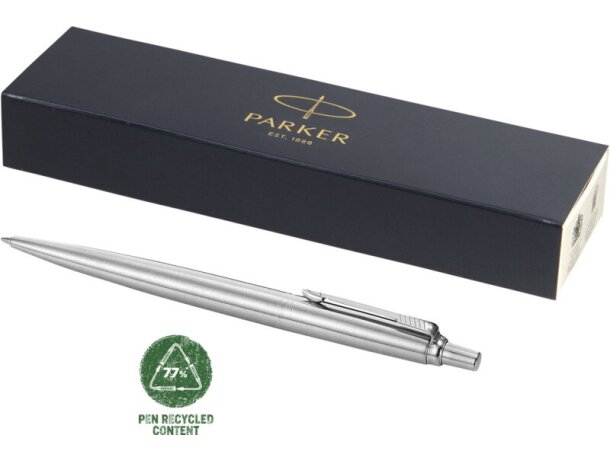 Bolígrafos de merchandising baratos Parker Jotter acero tinta negra detalle 1