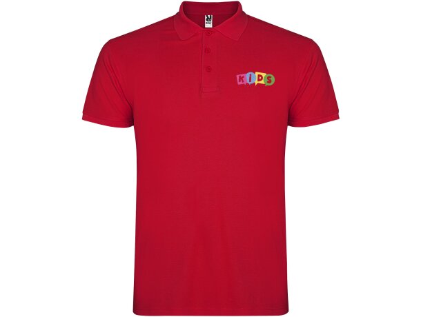 Polo de manga corta infantil Star Roly en punto piqué Rojo detalle 21