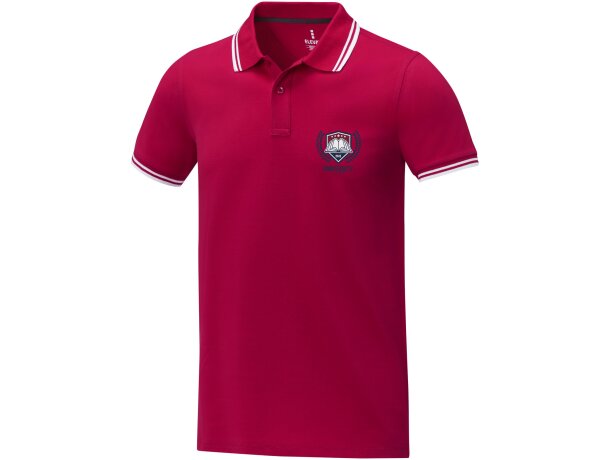 Polo de manga corta algodón BCI 200 g/m2 Elevate Life Rojo detalle 4