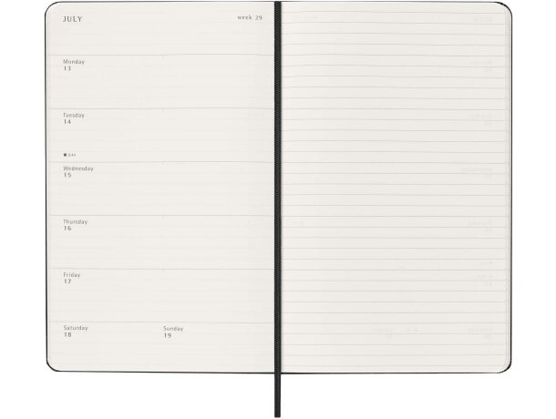 Planificador semanal Moleskine con tapa dura de 12 meses Negro intenso detalle 6