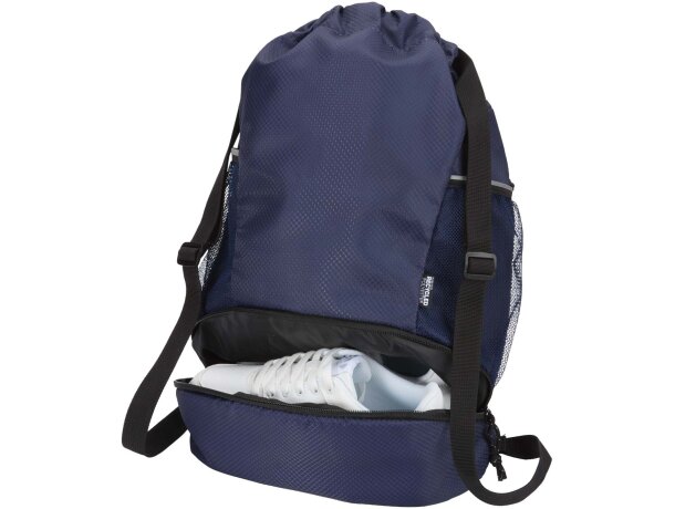 Bolsa deportiva Nomad 18L con cordón y compartimentos separados Azul marino detalle 9