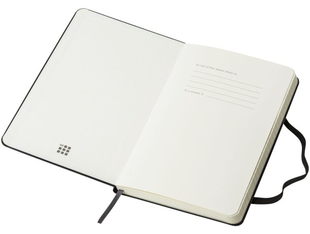 Libreta tapa dura M rayada Classic con cierre elástico Negro intenso detalle 4