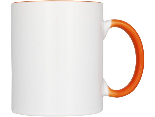 Taza de 350 ml para sublimación con asas e interior de color Pix Naranja detalle 22