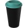 Vaso de plástico con tapa de rosca polipropileno reciclado 350ml Negro intenso/azul aqua