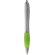 Bolígrafo con grip de colores plateado/verde lima
