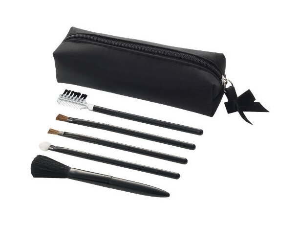 Set de belleza con 5 accesorios personalizado negro intenso Set de belleza con 5 accesorios personalizado negro intenso