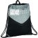 Mochilas de cuerdas personalizadas baratas con dos bolsillos poliéster 600D Negro intenso/gris detalle 1