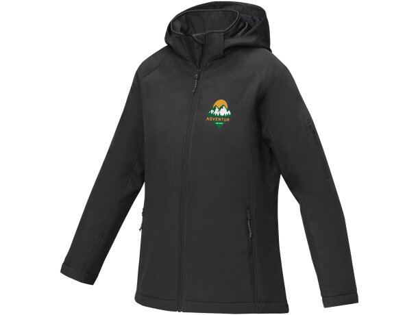 Chaqueta softshell acolchada Notus para mujer con capucha Negro intenso detalle 26