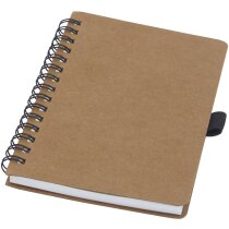 Libreta de tamaño A6 de cartón reciclado con espiral y papel de piedra Cobble