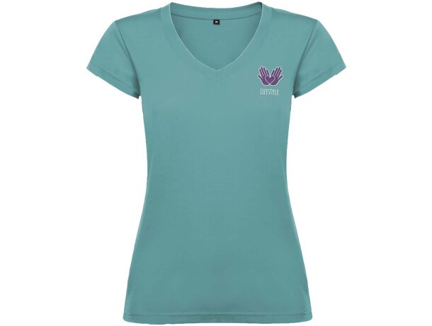 Camiseta cuello pico mujer Roly Victoria algodón 155 g/m² detalle 51