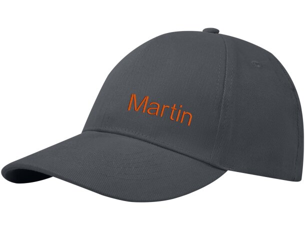 Gorra reciclada de 6 paneles GRS Trona Gris tormenta detalle 17