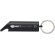 Llavero linterna led flare con abrebotellas aluminio reciclado Negro intenso detalle 1