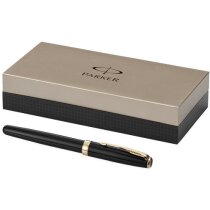 Pluma con acabados en dorado Parker personalizada negro intenso Pluma con acabados en dorado Parker personalizada negro intenso