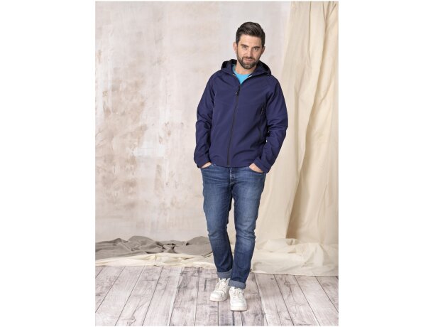 Chaqueta softshell reciclada hombre Coltan certificada GRS Azul marino detalle 8