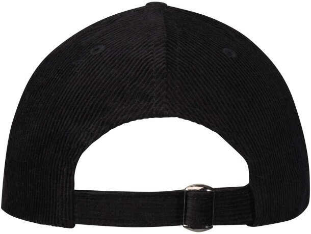 Gorra de pana reciclada Hutton con cierre ajustable Negro intenso detalle 9