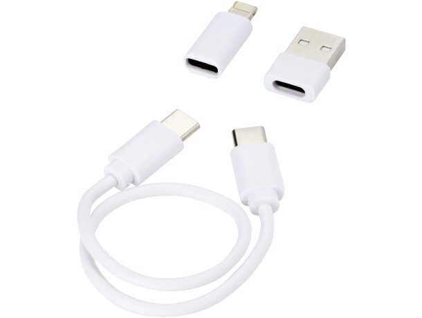 Cable de carga modular plástico reciclado Whiz Blanco detalle 12