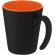 Taza de cerámica con asa Oli 360 ml personalizable Naranja/negro intenso