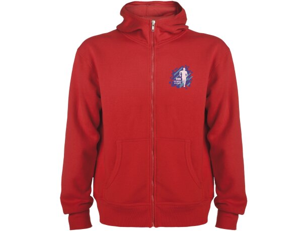 Sudadera con capucha y cremallera Montblanc Roly unisex Rojo detalle 31