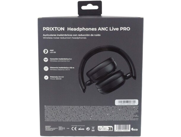 Auriculares inalámbricos ANC Bluetooth Prixton Live Pro negro Negro intenso detalle 3