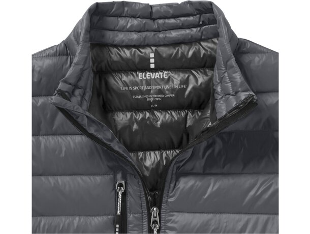 Chaqueta ligera plumón natural hombre Scotia Gris acero detalle 27