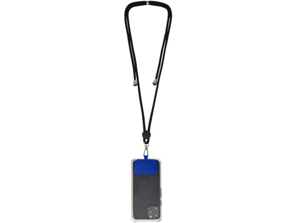 Lanyard regulable Kubi con gancho metálico y cinta de nylon Azul real detalle 19