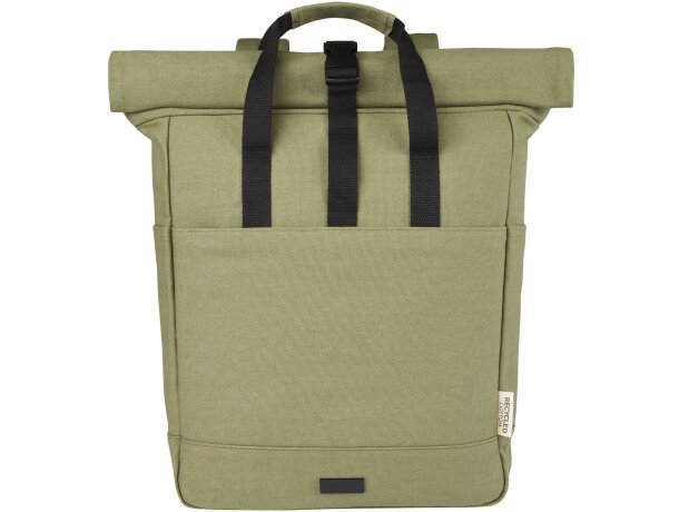 Mochila enrollable Joey lona reciclada GRS para portátil 15? Verde oliva detalle 18
