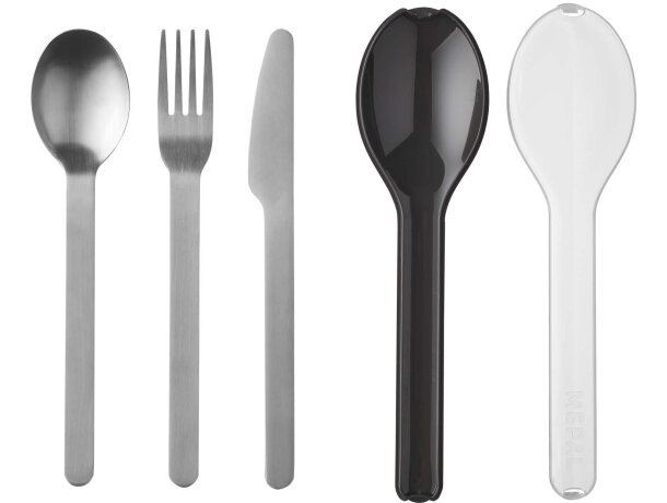 Set de cubiertos Mepal Ellipse acero inoxidable con estuche Negro intenso detalle 1