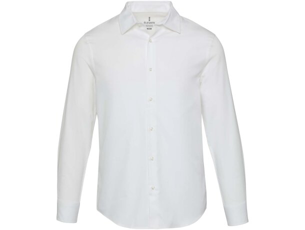 Camisa sarga Citrine hombre algodón BCI certificado 185 g/m² Blanco detalle 5