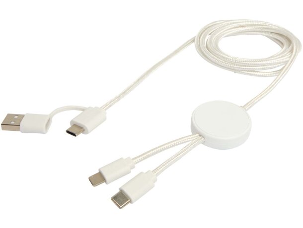 Cable 5 en 1 plástico reciclado Citala carga rápida 27W Blanco detalle 13