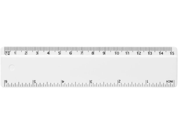 Regla de plástico Renzo 15 cm con doble escala personalizable Blanco detalle 2