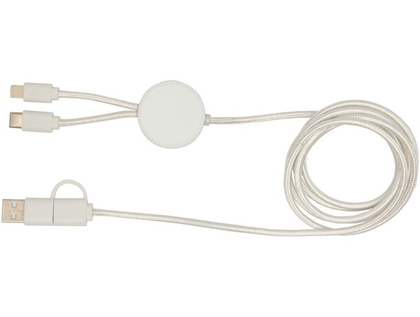 Cable 5 en 1 plástico reciclado Citala carga rápida 27W Blanco detalle 10