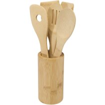 Set utensilios bambú Tala con soporte organizador