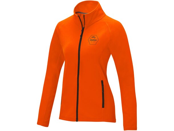 Chaqueta polar mujer Zelus con microforro 140 g/m² Naranja detalle 13