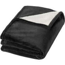 Manta polar reversible poliester personalizada negro intenso Manta polar reversible poliester personalizada negro intenso