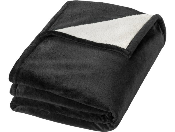 Manta polar reversible poliester personalizada negro intenso Manta polar reversible poliester personalizada negro intenso