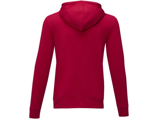 Sudadera con capucha y cremallera completa hombre Theron Rojo detalle 8