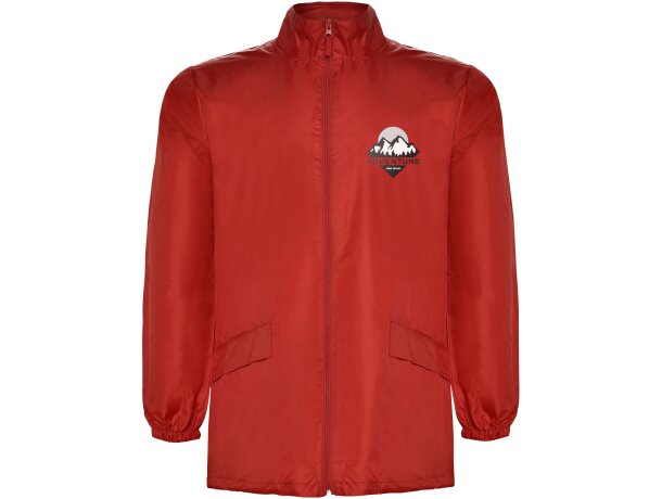 Chubasquero ligero unisex Escocia Roly con capucha plegable Rojo detalle 19