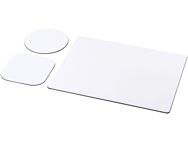 Combo alfombrilla ratón y posavasos Brite-Mat papel reciclado Negro intenso detalle 4