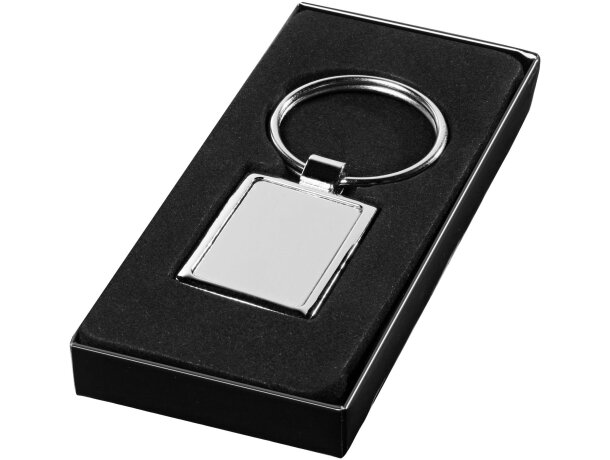 Llavero rectangular Sergio en aleación de zinc plateado Plateado detalle 4