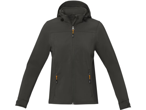 Chaqueta softshell mujer Langley corte entallado impermeable Antracita detalle 24