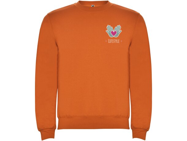 Sudadera cuello redondo unisex Clásica Roly personalizable Naranja detalle 56