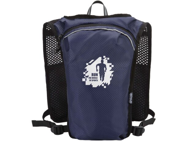 Chaleco running Nomad con mochila hidratación 5L reciclado Azul marino detalle 6