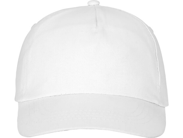 Gorra promocional de 5 paneles con impresión personalizada Blanco detalle 3