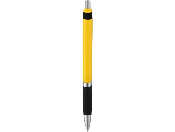 Bolígrafo de color liso con empuñadura de goma Turbo Amarillo/negro intenso detalle 7