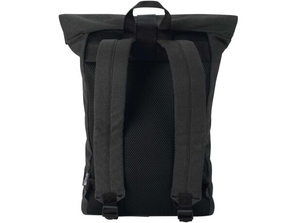 Mochila enrollable 16L con material reciclado certificado GRS Negro intenso detalle 3