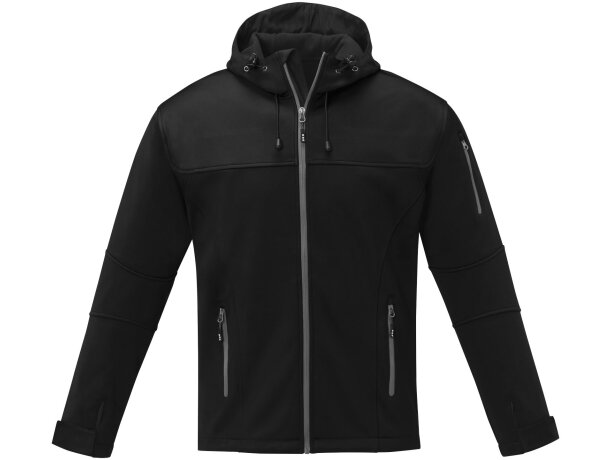 Chaqueta softshell Match para hombre de tres capas Elevate Negro intenso detalle 11