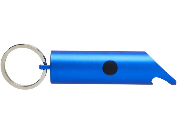 Llavero linterna led flare con abrebotellas aluminio reciclado Azul real detalle 8